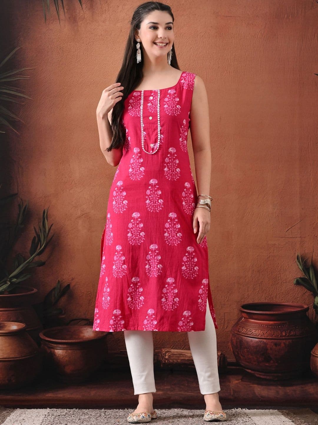 Anouk Rustic Women Floral Printed Gotta Patti Kurta - view 1