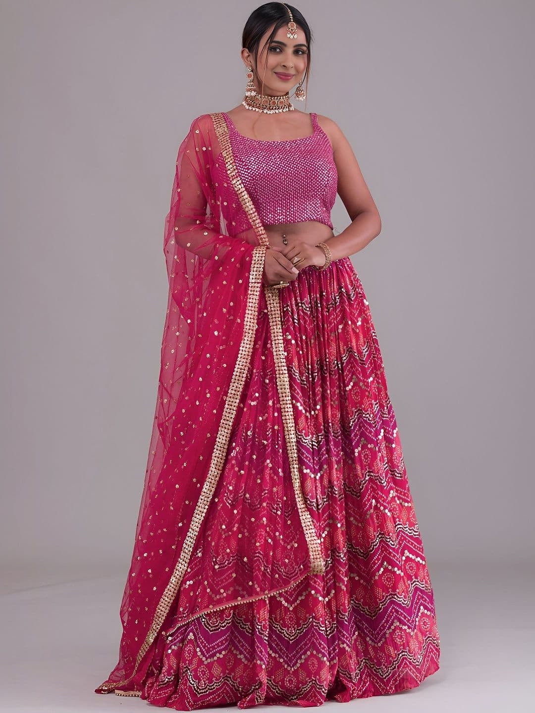 Zeel Clothing Women Embellished Sequinned Semi-Stitched Lehenga & Blouse With Dupatta - view 1