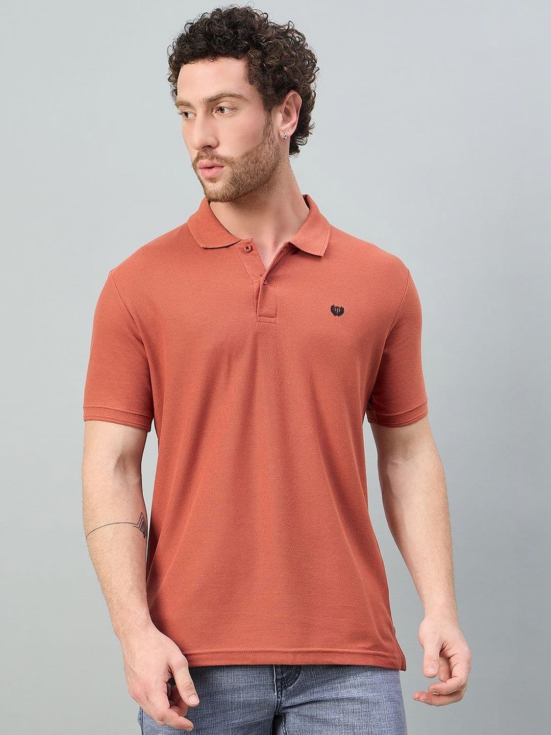 Duke Men Brand Logo Polo Collar Slim Fit T-shirt - view 1