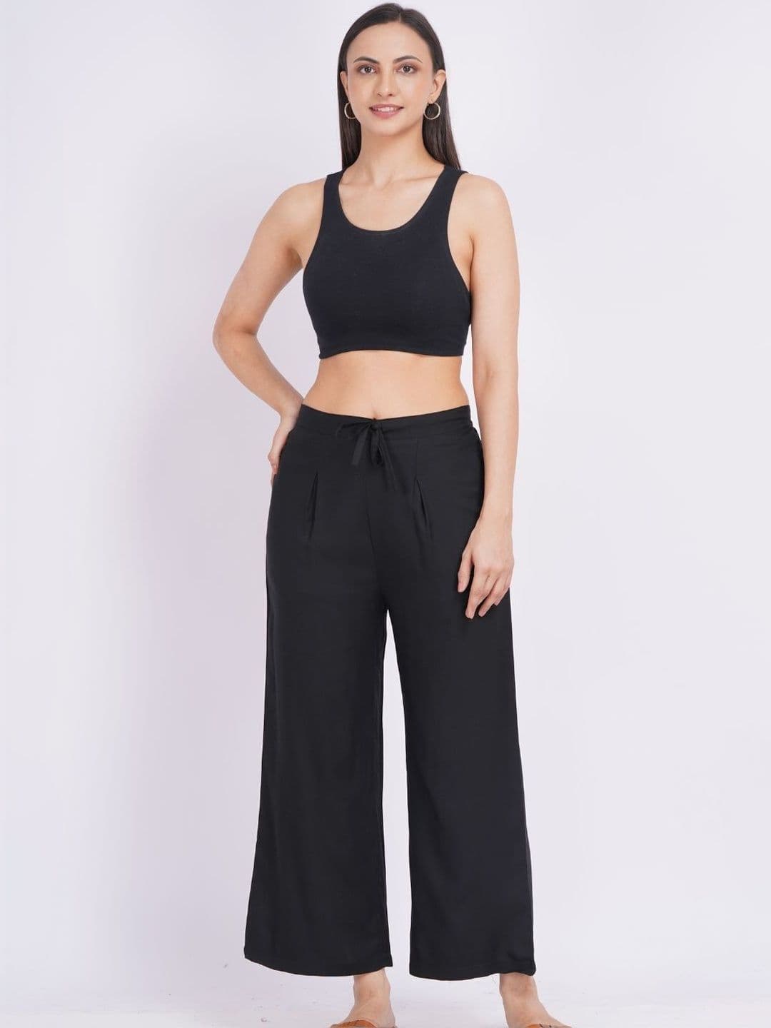Minimul Cotton Wide Leg Palazzo Pant - view 1