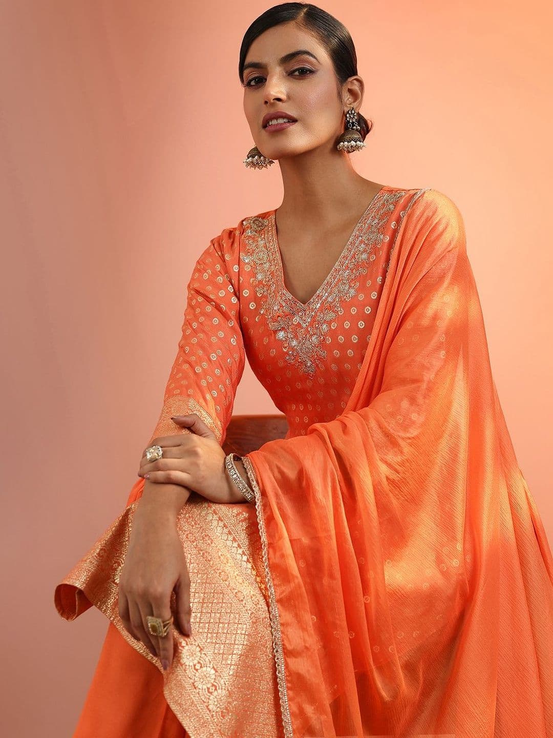 Libas Women Regular Kurta with Trousers & With Dupatta - view 1