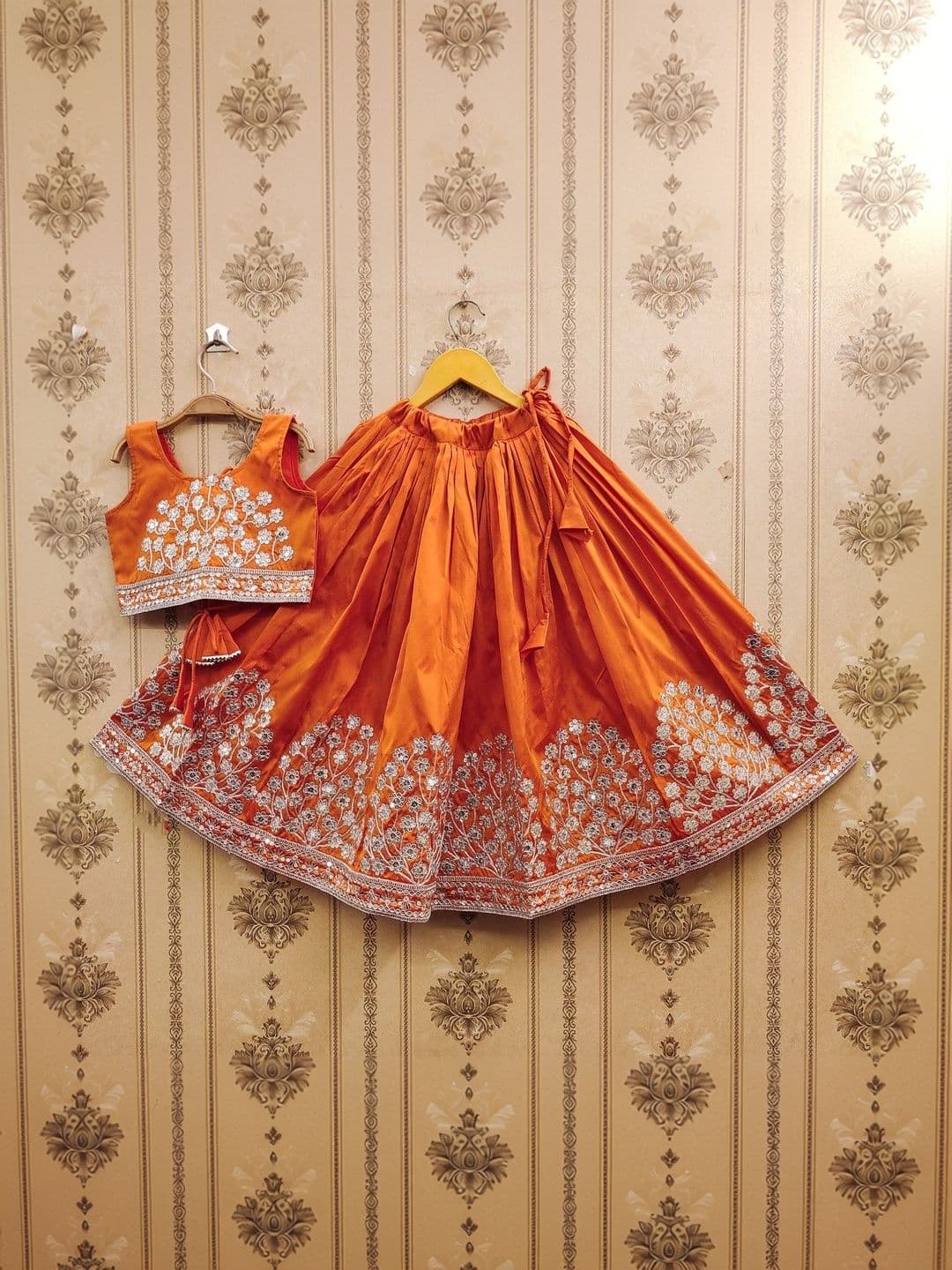 Sangria Girls Embroidered Round Neck Flared Lehenga Choli - view 1