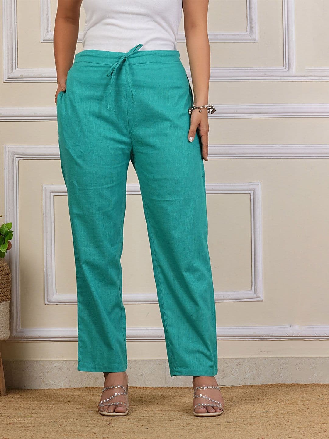 Kahili Art Women Cotton Straight Palazzos - view 1
