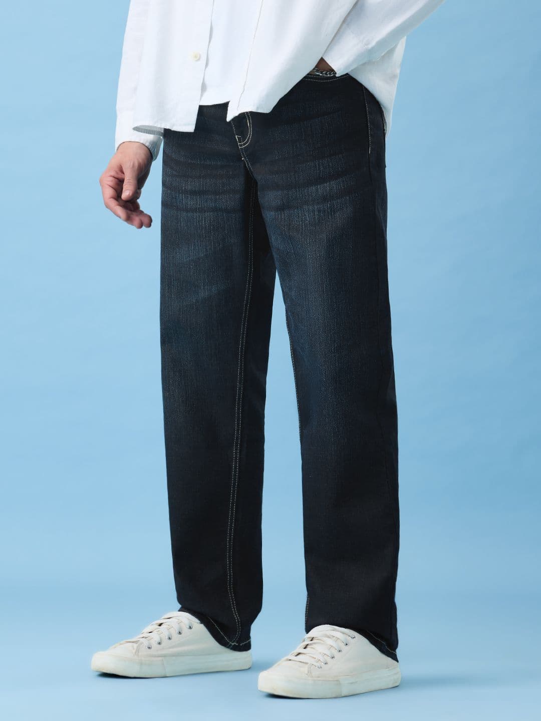 The Souled Store Urban Blue Men Vintage Fade Straight Fit Jeans - view 1