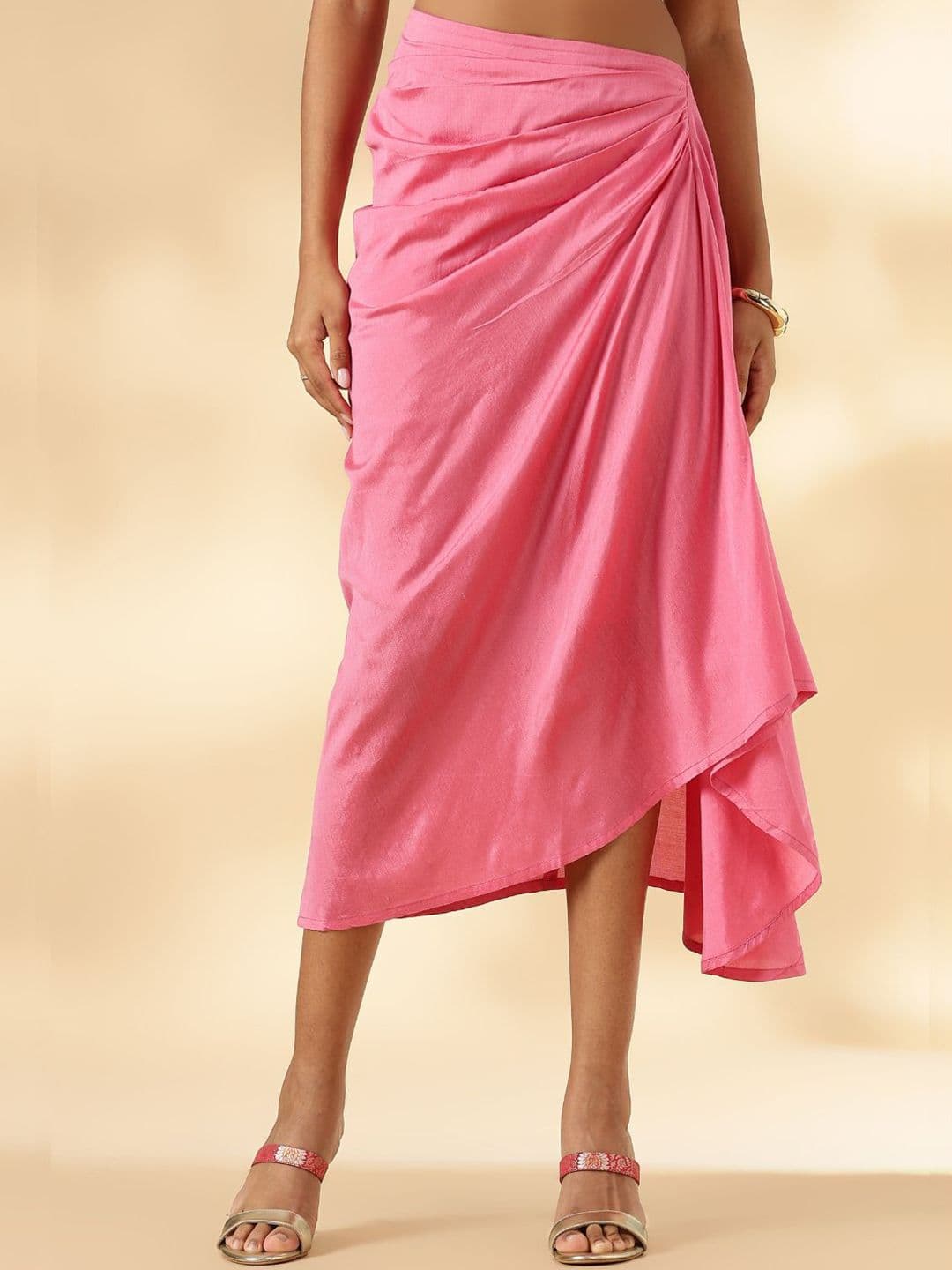 Abhishti Flared Drape Midi Skirt - view 1