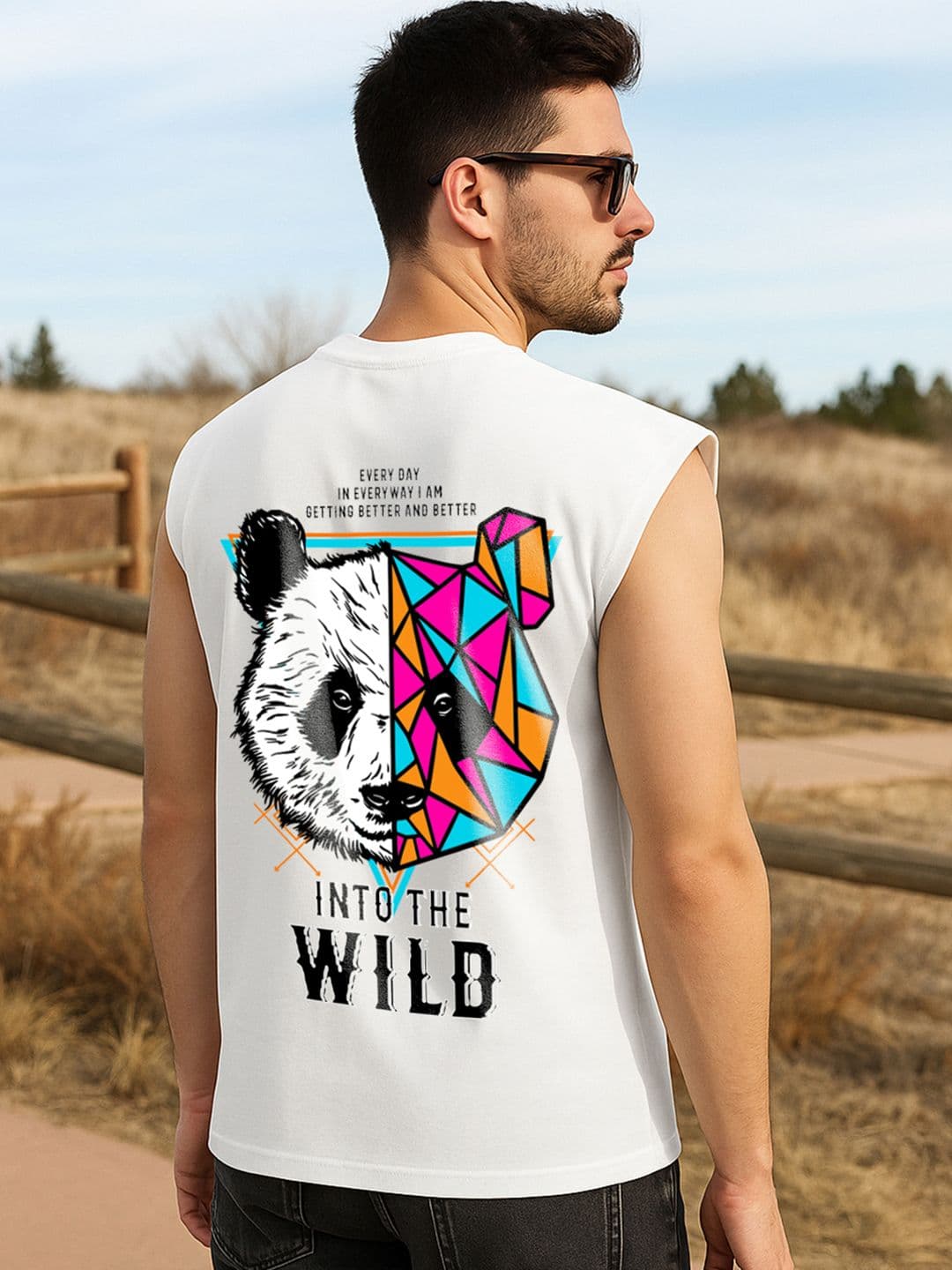 Bewakoof Men White Better & Better Graphic Printed Boxy Fit Vest