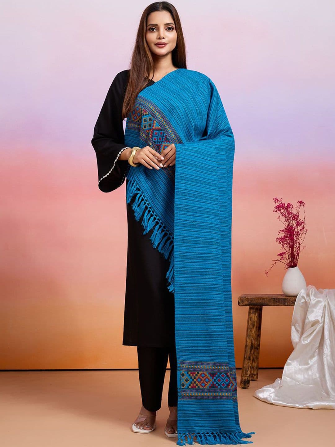 WEAVERS VILLA Women Kullu Pattern Woven Winter Shawl - view 1