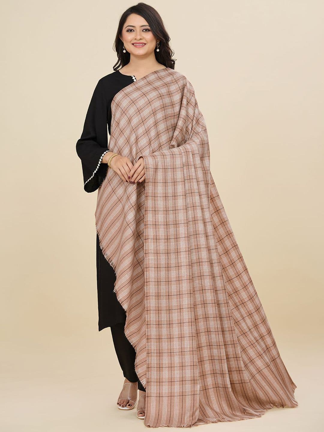 WEAVERS VILLA Women Checks Pattern Woven Winter Shawl - view 1