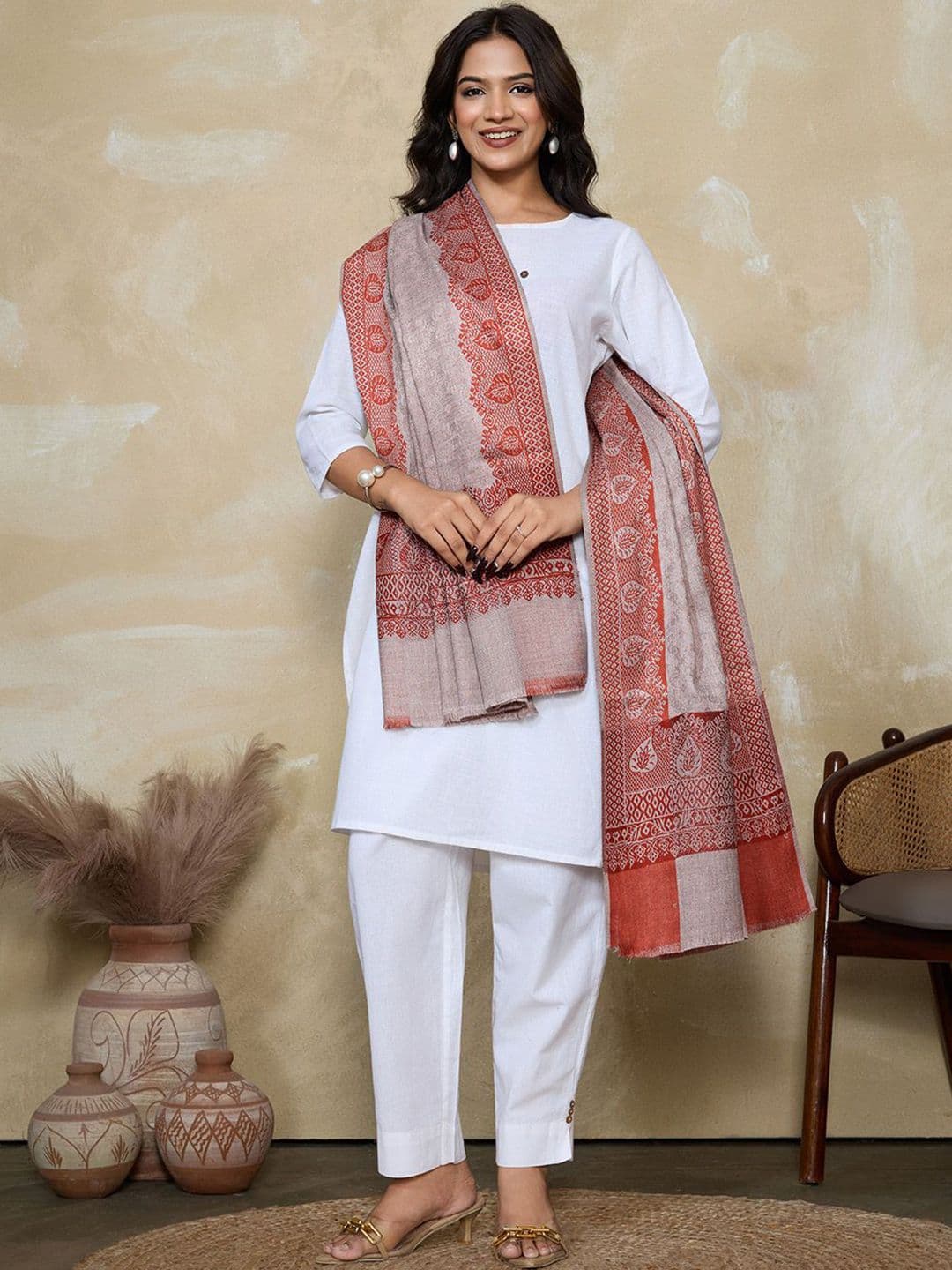 WEAVERS VILLA Women Kullu Pattern Woven Winter Shawl - view 1
