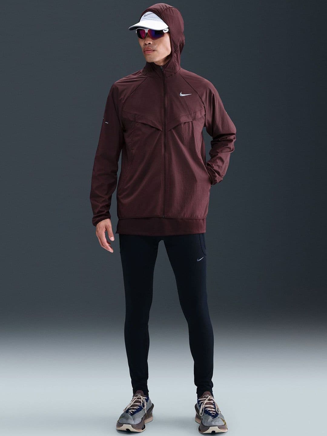 Nike Men Brand Logo Sporty Repel UV Running Jacket - view 1