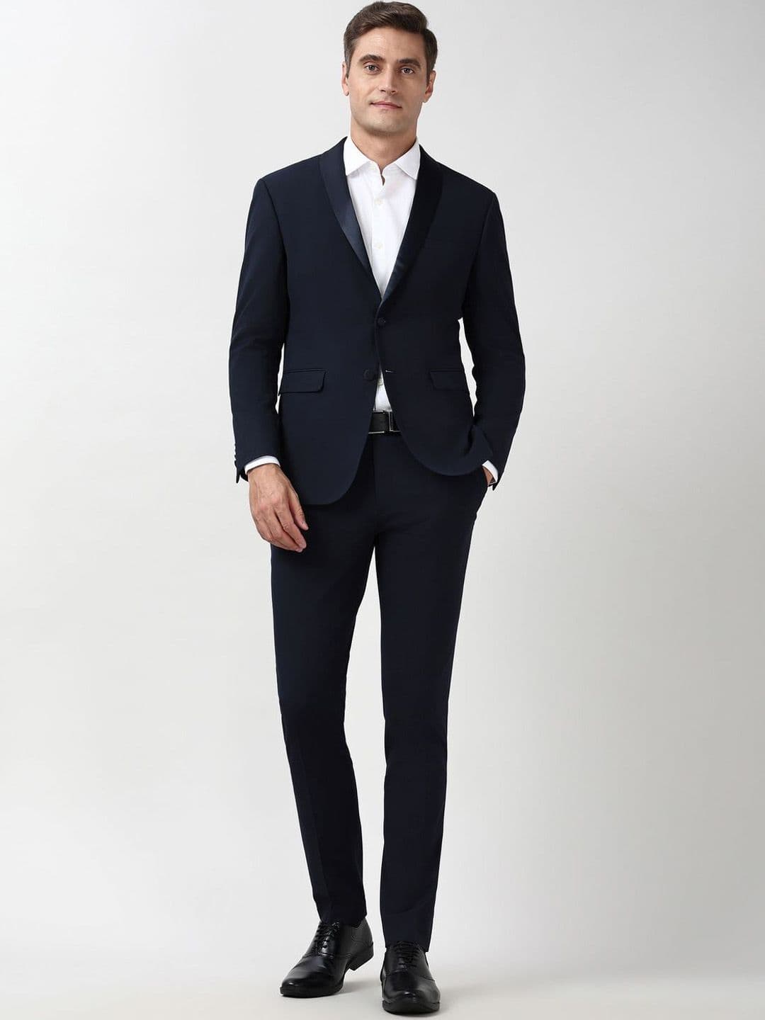 Peter England Elite Men Solid Single-Breasted Formal Two Piece Suit - view 1