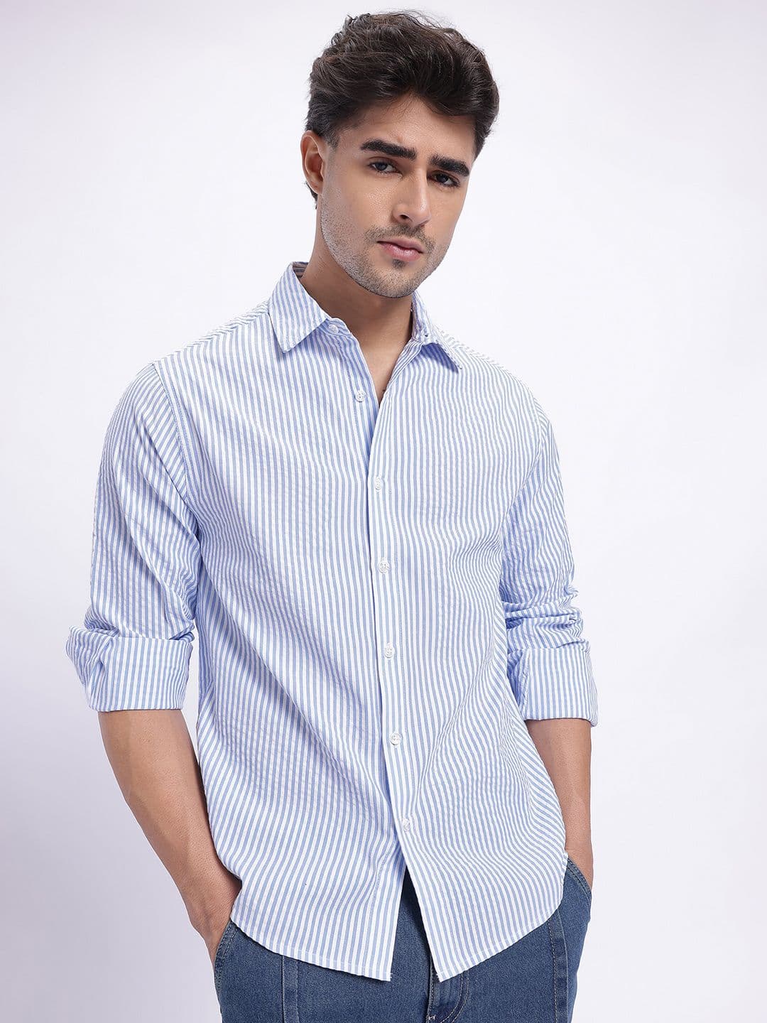 glitchez Men Striped Regular Fit Casual Shirt - view 1