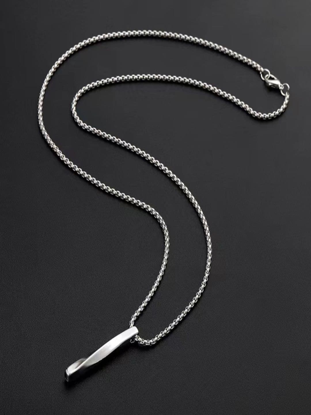 KPOP Men Stainless Steel Silver-Plated Contemporary Pendant With Chain