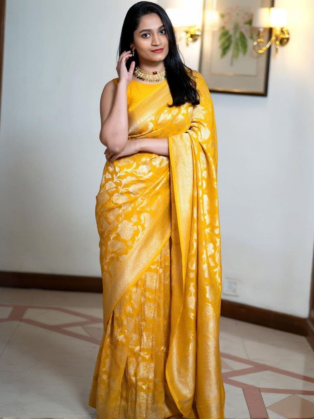 Shriyangan Woven Design Zari Art Silk Handloom Kanjeevaram Saree - view 1
