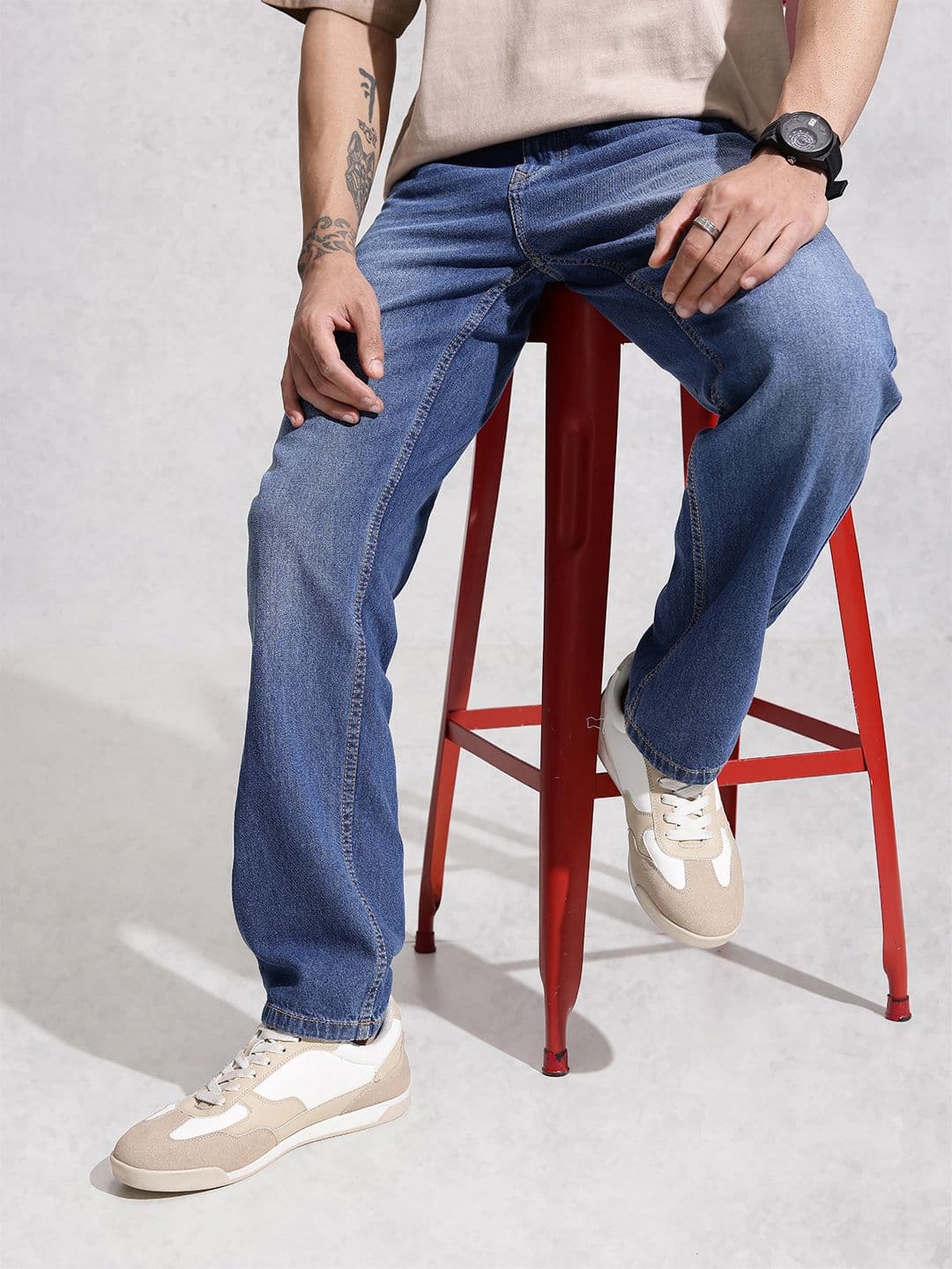 WROGN Men Anti Relaxed Fit Non Stretchable Jeans - view 1