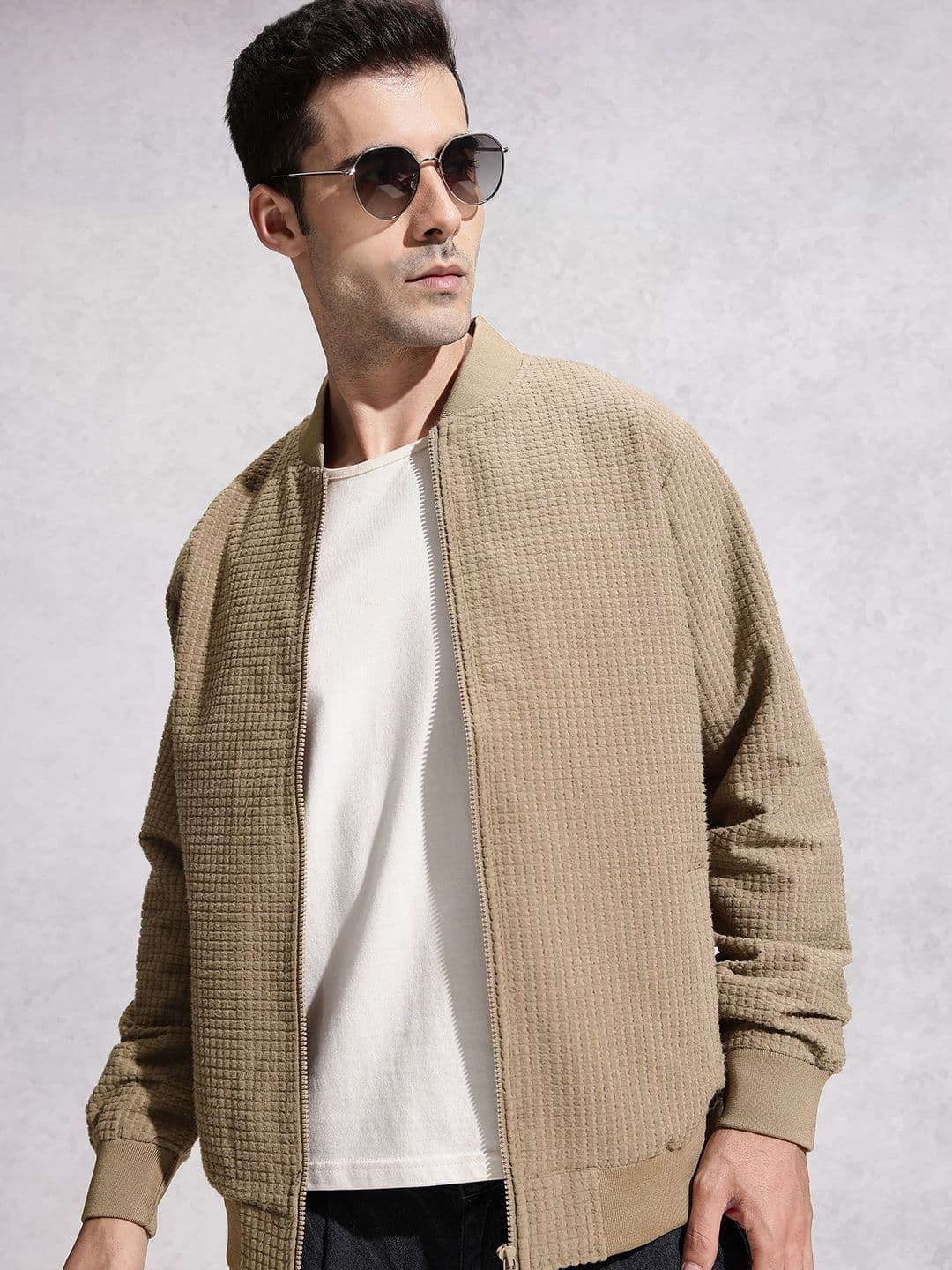 WROGN Self Design Mock Collar Bomber Jacket - view 1