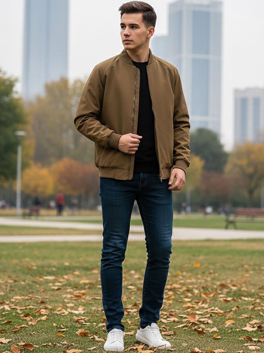 Mast & Harbour Stand Collar Long Sleeves Bomber Jacket - view 1