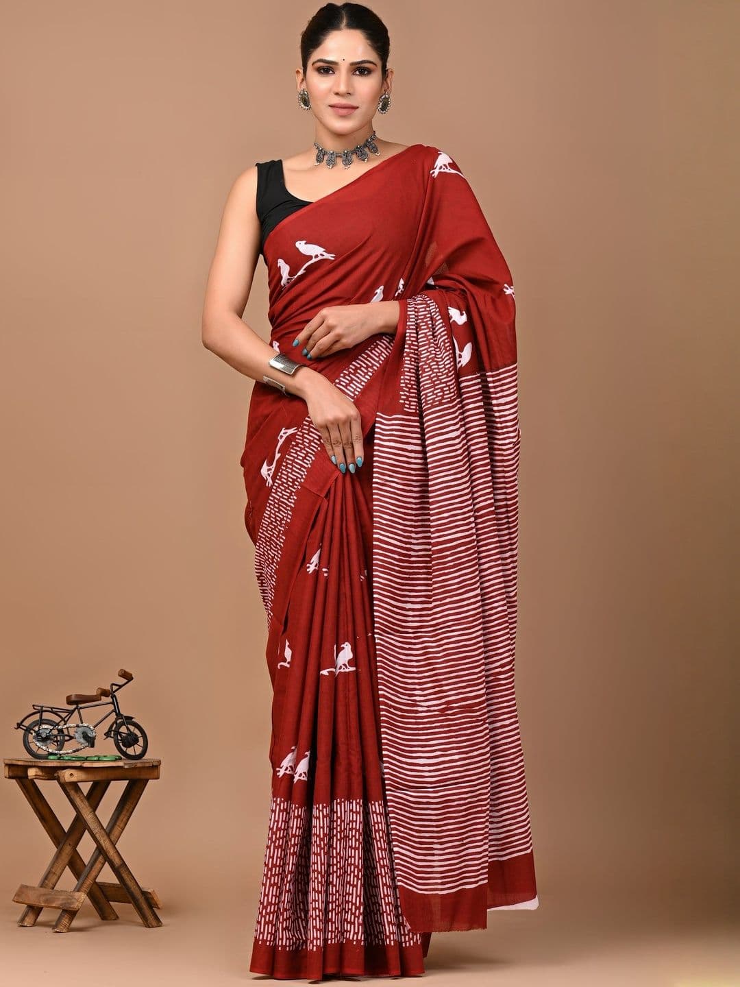 Moda Rapido Embellished Pure Cotton Handloom Ikat Saree - view 1