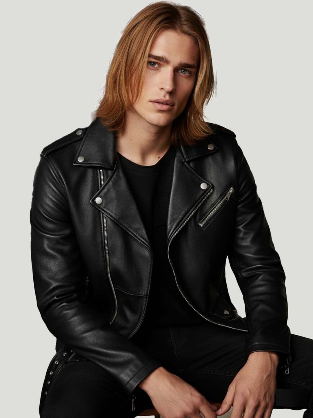 Leather Retail Lightweight Biker Jacket - view 1