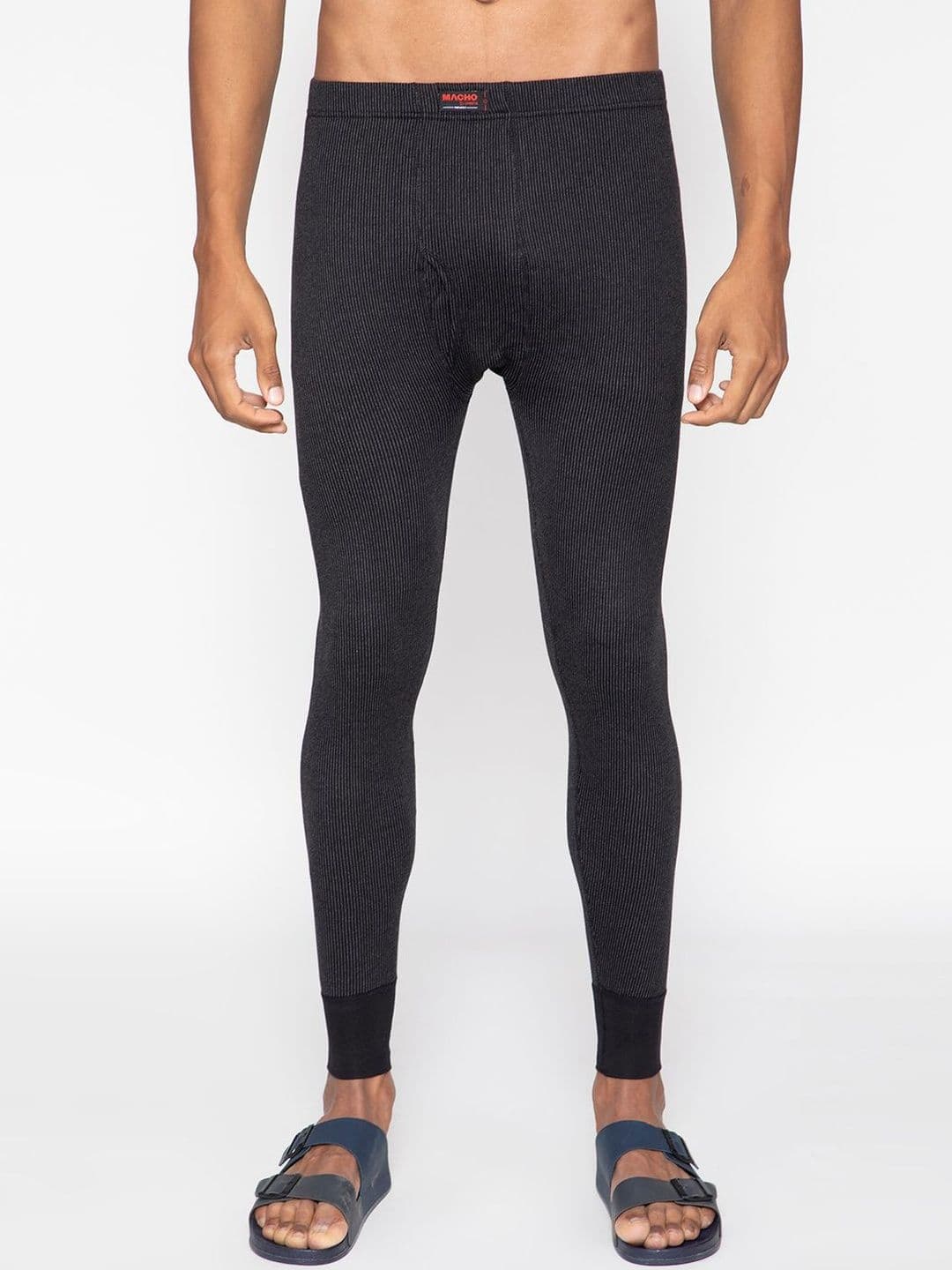 MACHO Men Ribbed Mid-Rise Thermal Bottoms - view 1