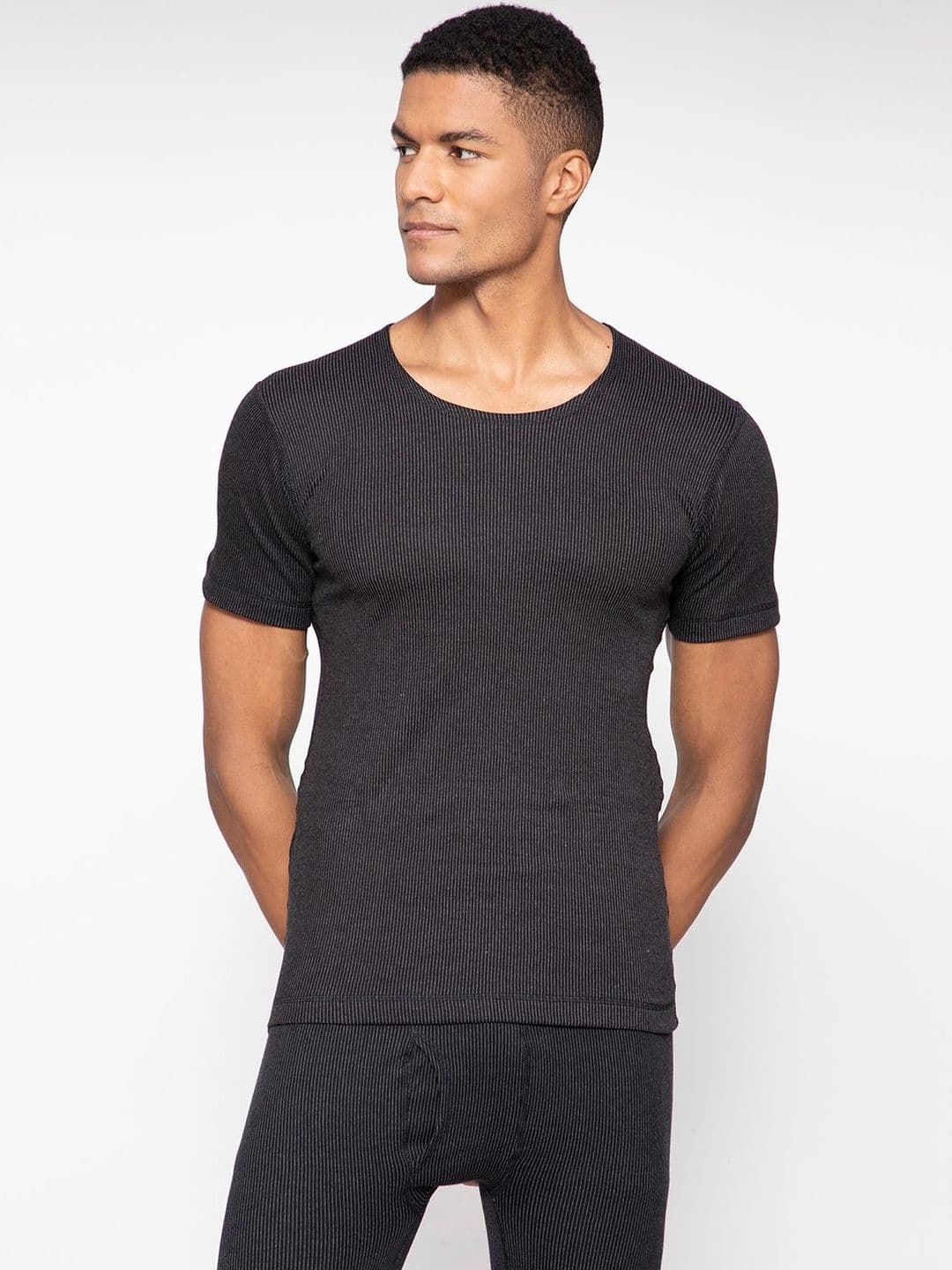 MACHO Men Round-Neck Ribbed Thermal Top - view 1
