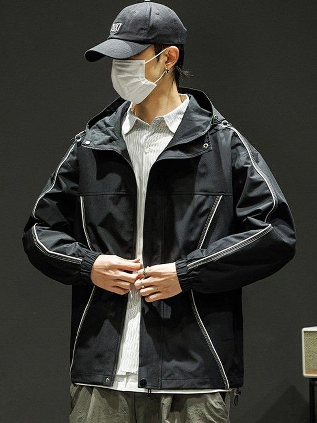 HERE&NOW Men Hooded Solid Tailored Jacket - view 1