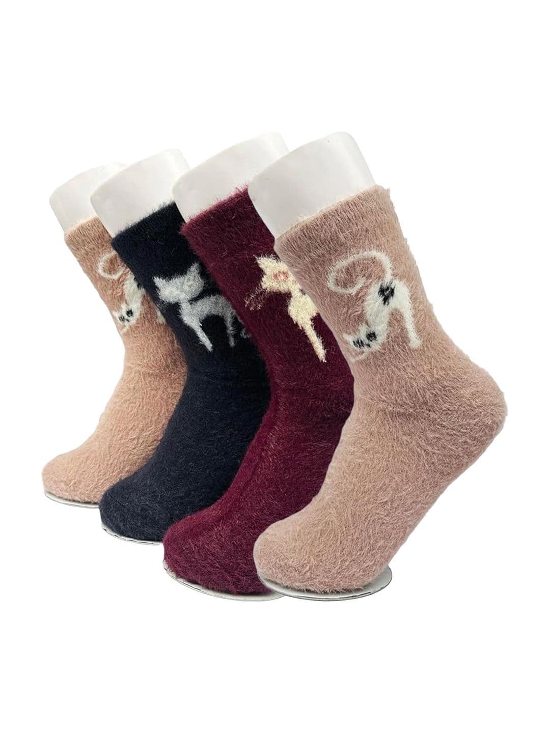 SECRETS BY ZEROKAATA Unisex Pack of 4 Patterned Calf Length Casual Socks - view 1