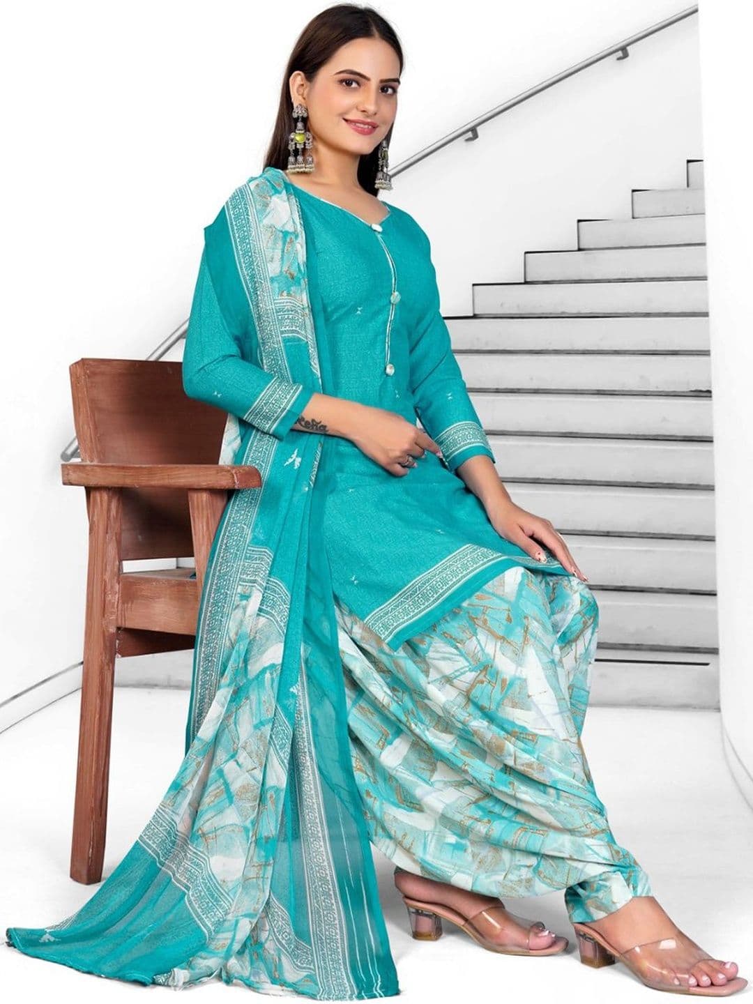 SIMPLYETHNIC Women Regular Kurta with Patiala & With Dupatta - view 1