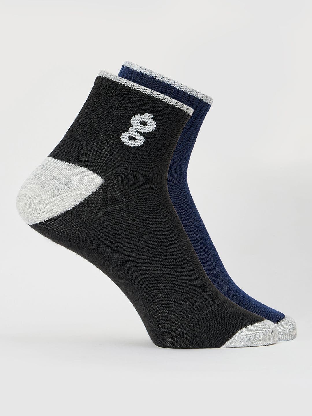 glitchez Men Pack Of 2 Colourblocked Printed Ankle Length Socks - view 1