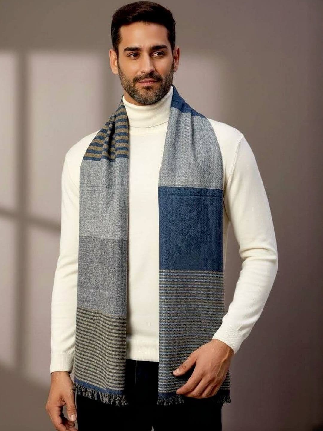 Zamour Men Striped Acrylic Mufflers - view 1
