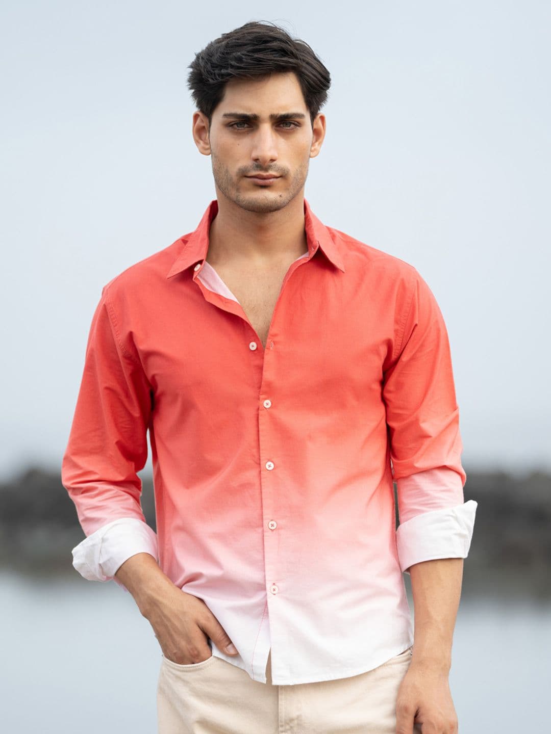 Powerlook Men Dyed Spread Collar Pure Cotton Casual Shirt - view 1