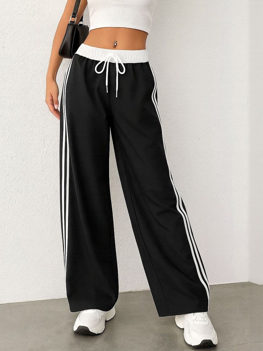 SAKHWALA Women Loose Fit Wide Leg Track Pants - view 1