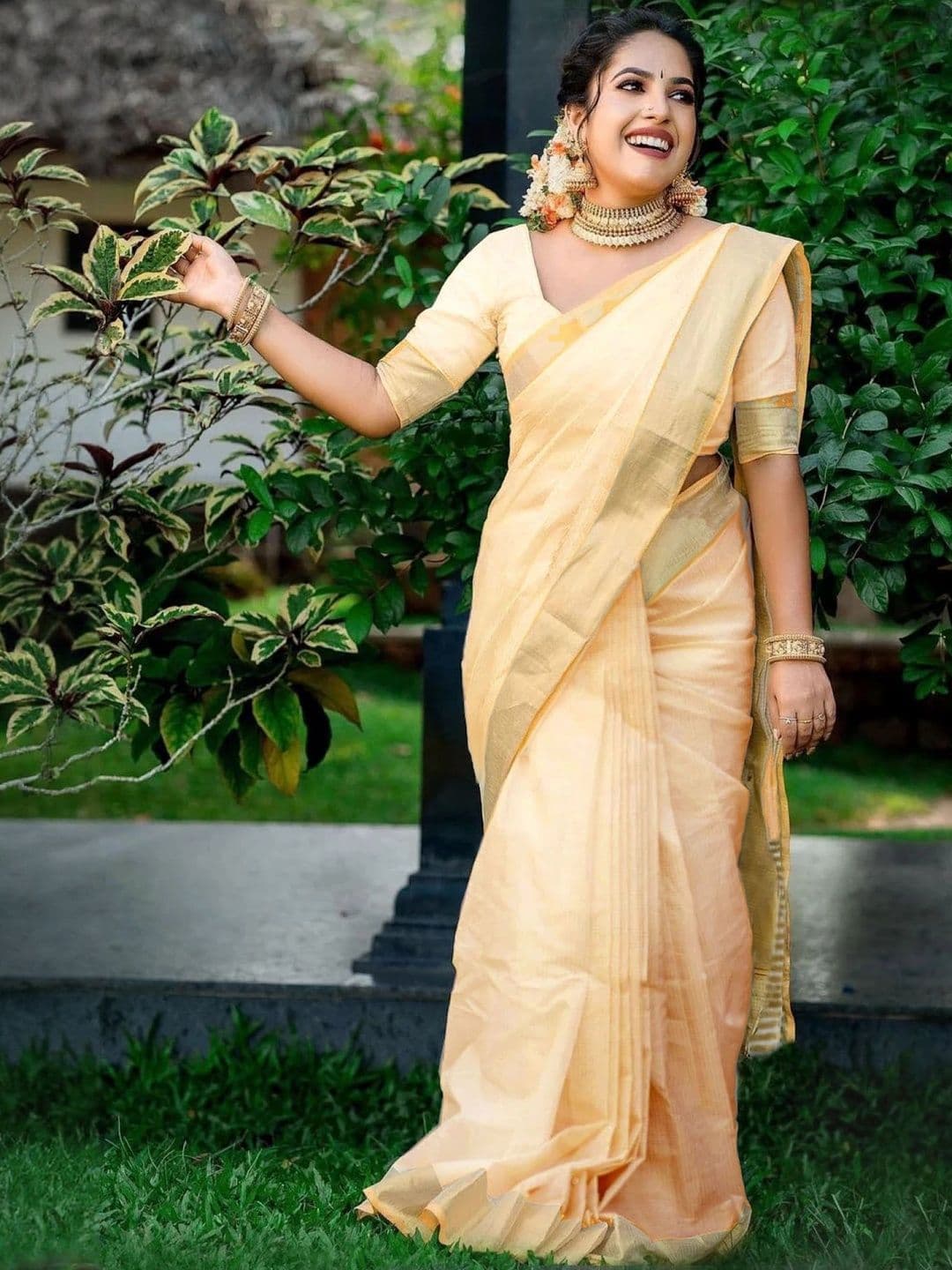 BilloRani Zari Silk Cotton Designer Kasavu Saree - view 1