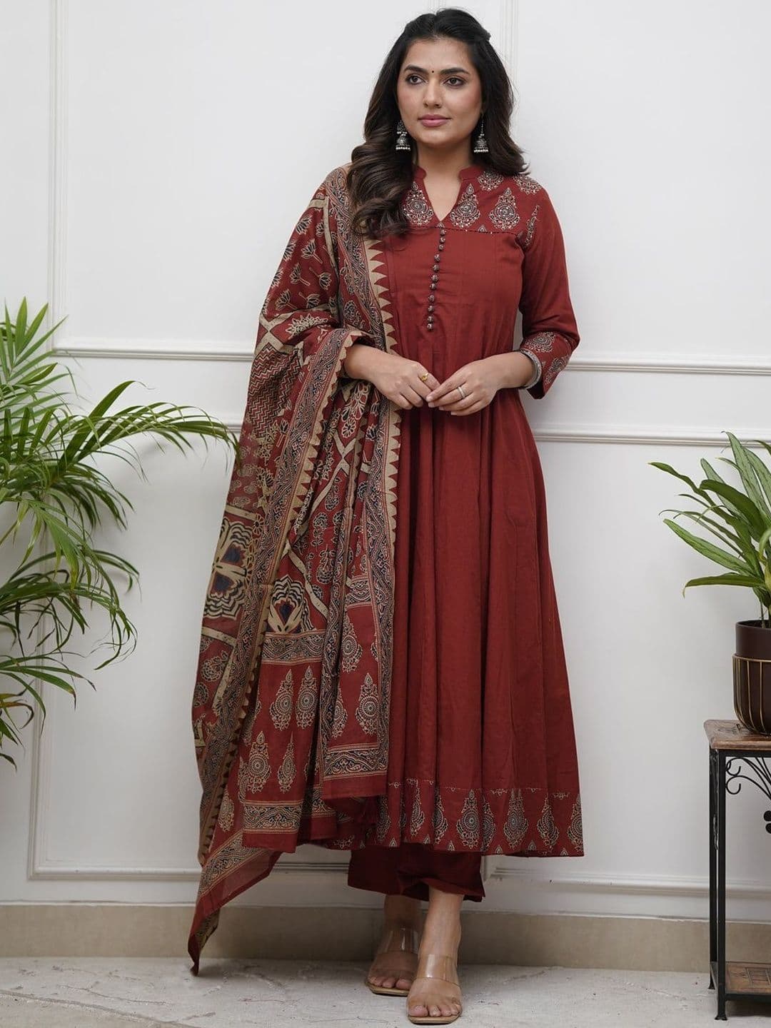 KALINI Women Ethnic Motifs Printed Panelled Kurta with Trousers & With Dupatta - view 1