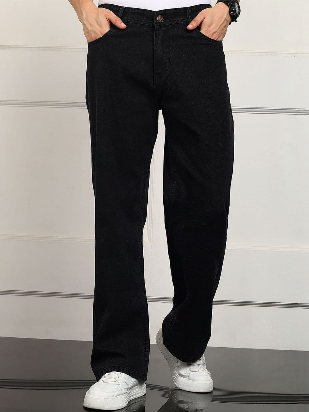 VYNTIQ Men Jean Straight Fit Mid-Rise Cotton Jeans - view 1