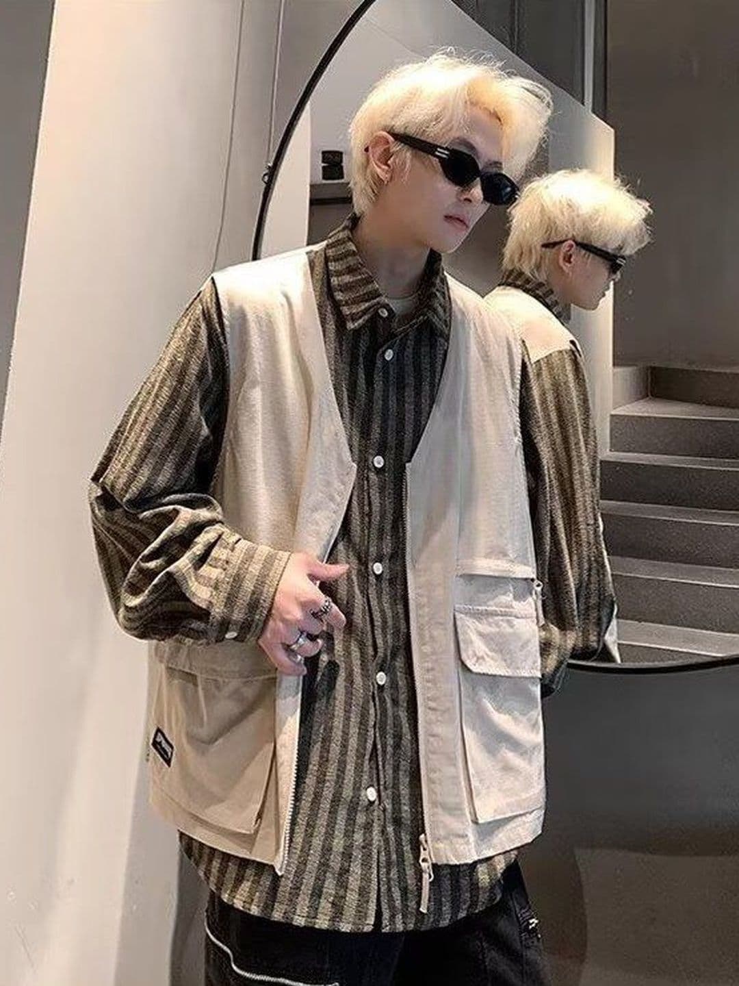 StyleCast Men Collarless Solid Gilet Jacket - view 1