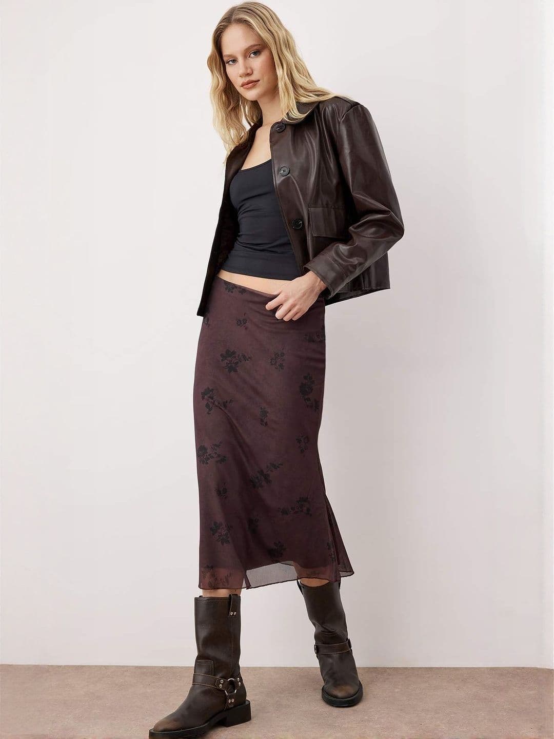 Trendyol Women Printed Pencil Midi Skirt - view 1