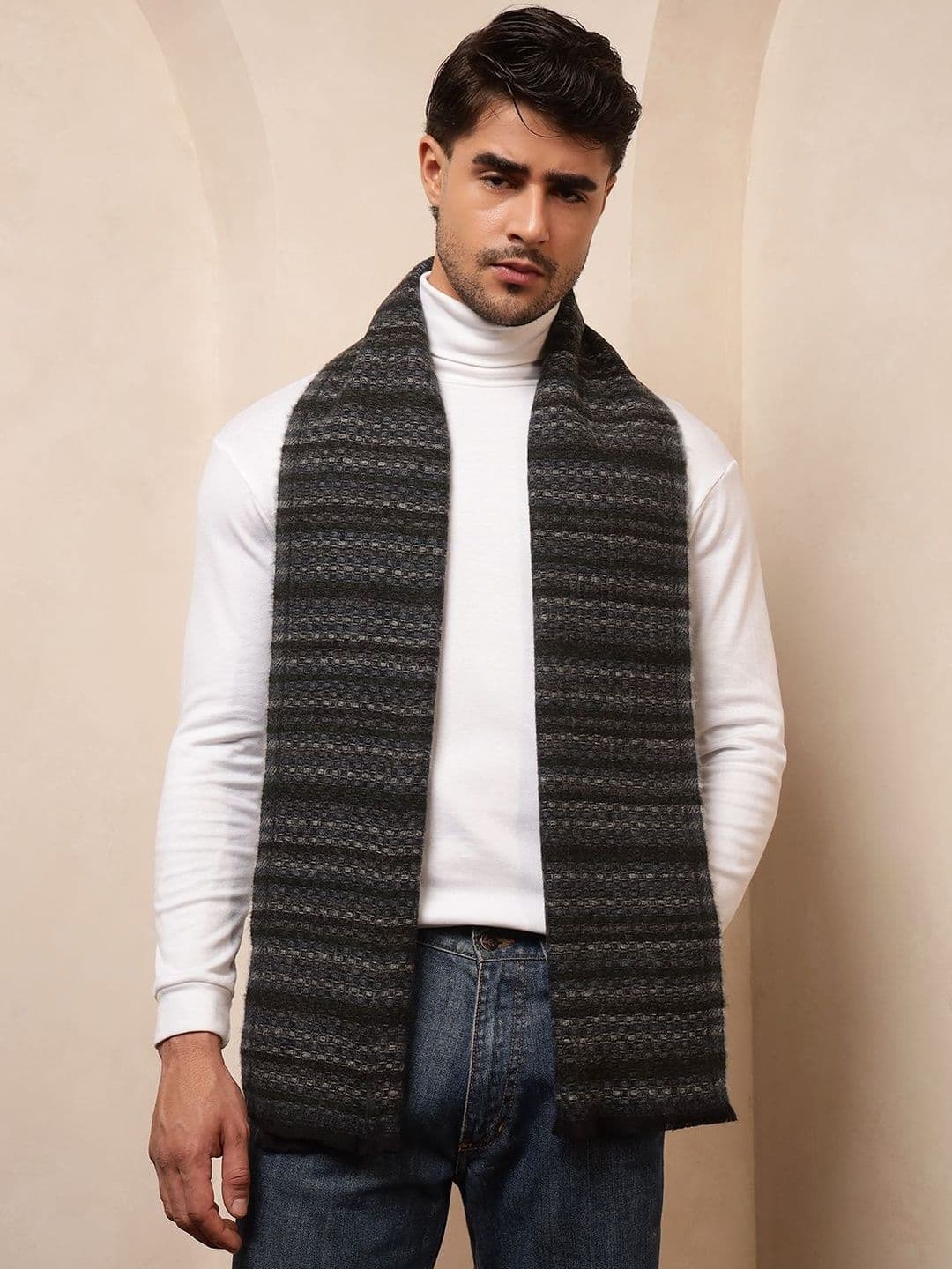 HANDICRAFT PALACE Men Striped Muffler - view 1