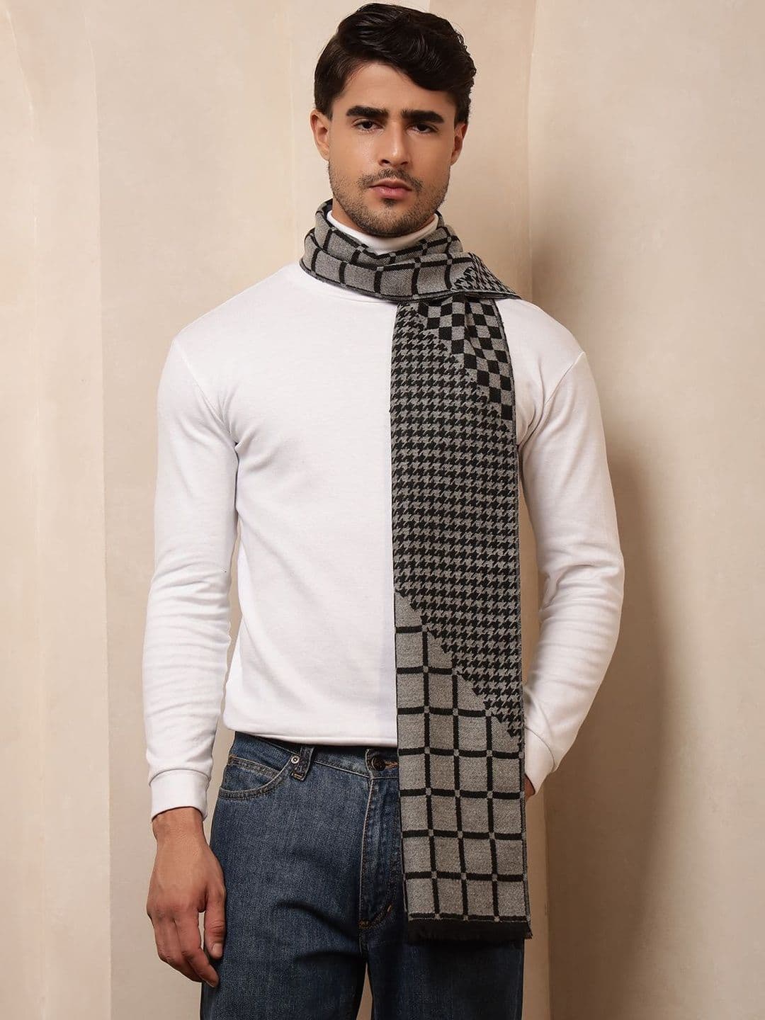 HANDICRAFT PALACE Men Checked Merino Wool Mufflers - view 1