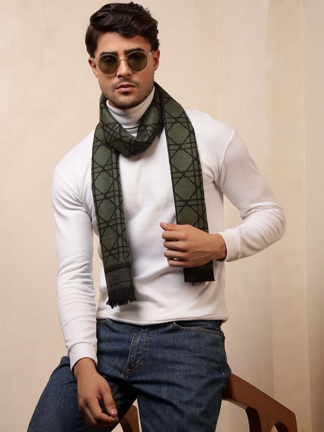 HANDICRAFT PALACE Men Checked Reversible Muffler - view 1