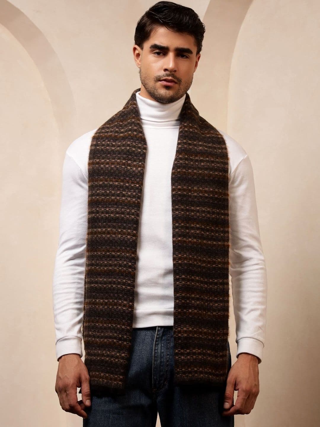HANDICRAFT PALACE Men Striped Merino Wool Mufflers - view 1