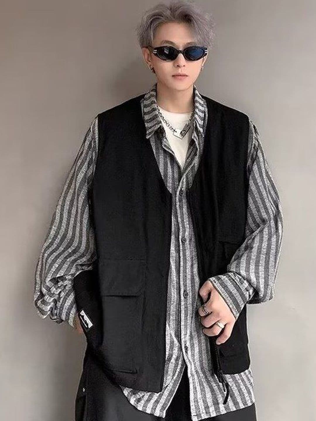 StyleCast Men Collarless Solid Gilet Jacket - view 1