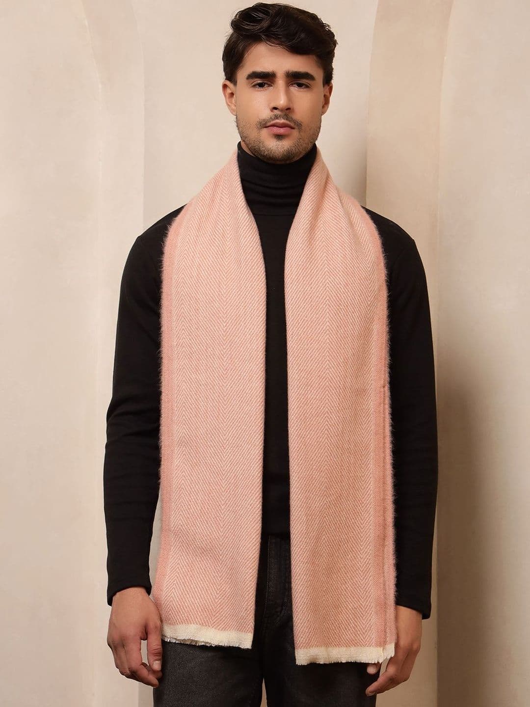 HANDICRAFT PALACE Men Patterned Merino Wool Mufflers - view 1