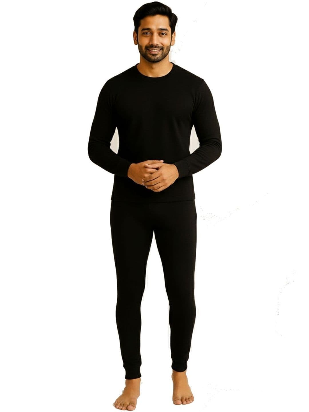 HAUNKY Men Round Neck Striped Thermal Set - view 1