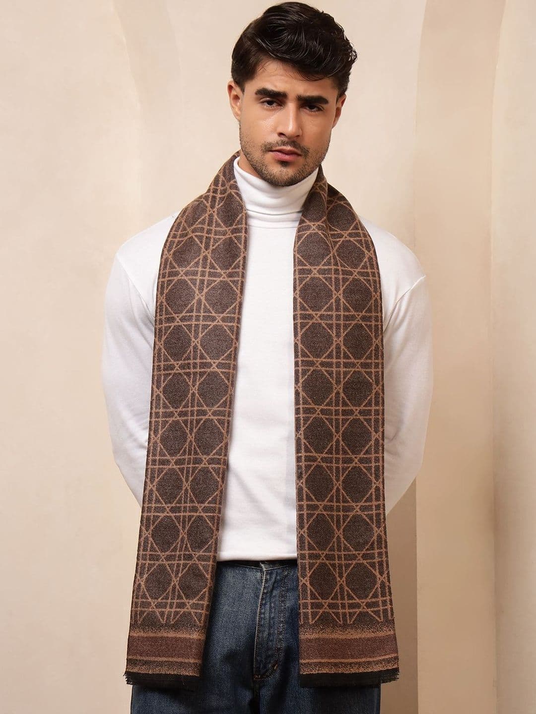 HANDICRAFT PALACE Men Checked Reversible Merino Wool Mufflers - view 1