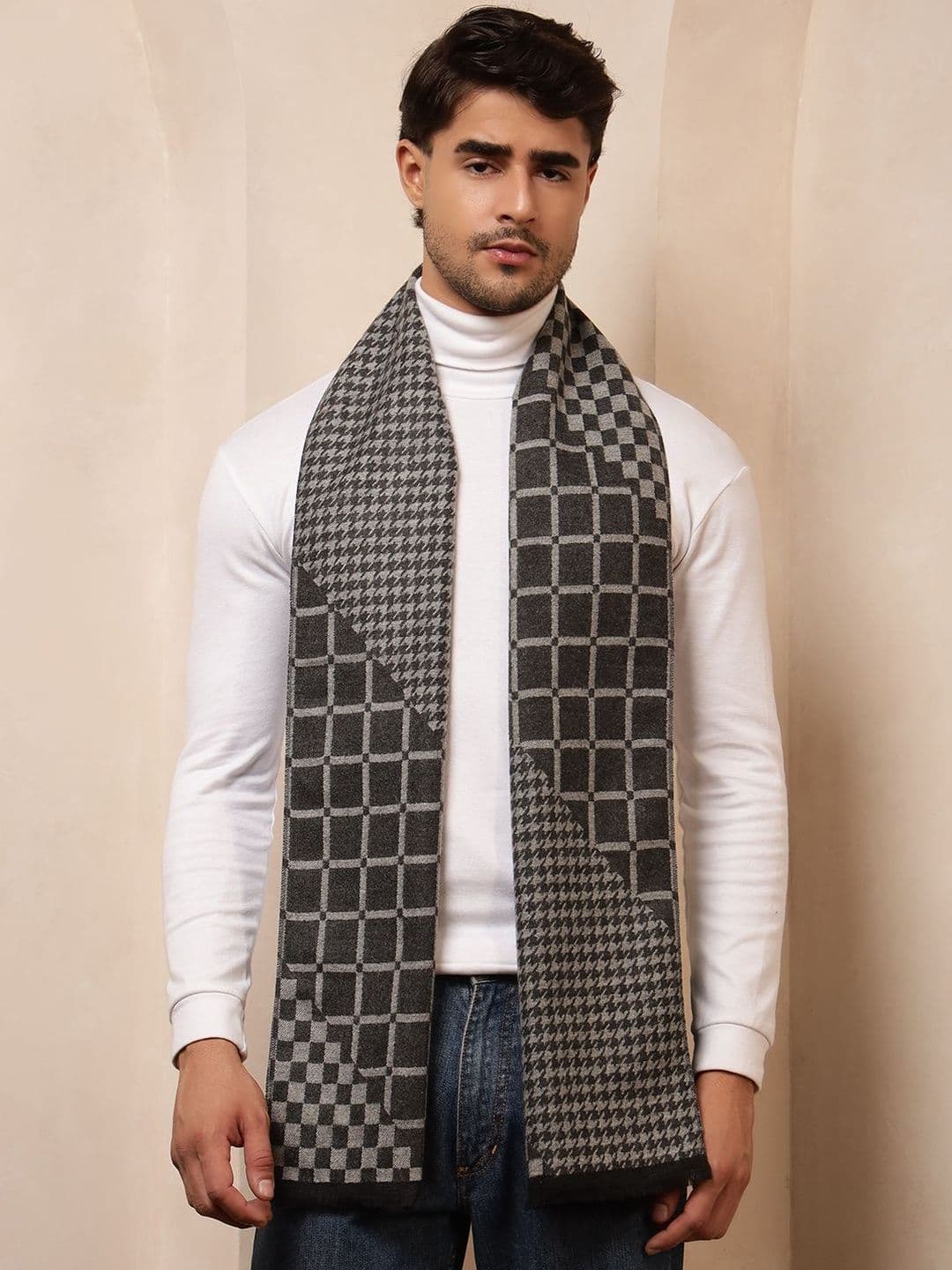 HANDICRAFT PALACE Men Checked Merino Wool Mufflers - view 1