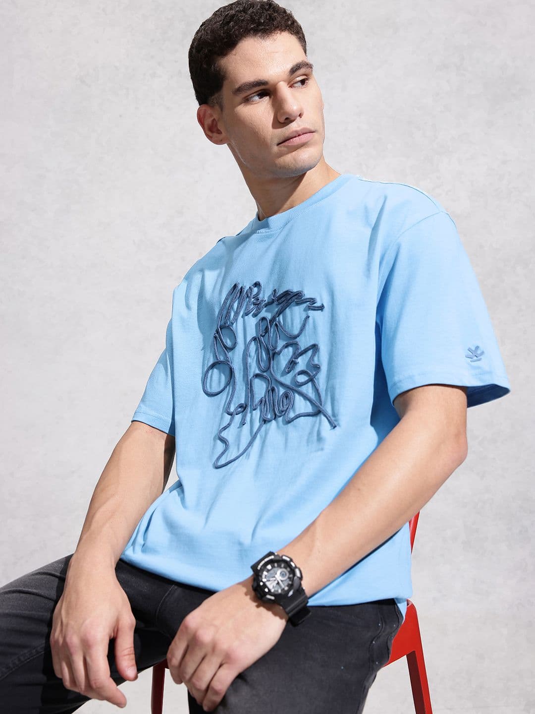 WROGN Embossed Abstract Pure Cotton T-shirt - view 1