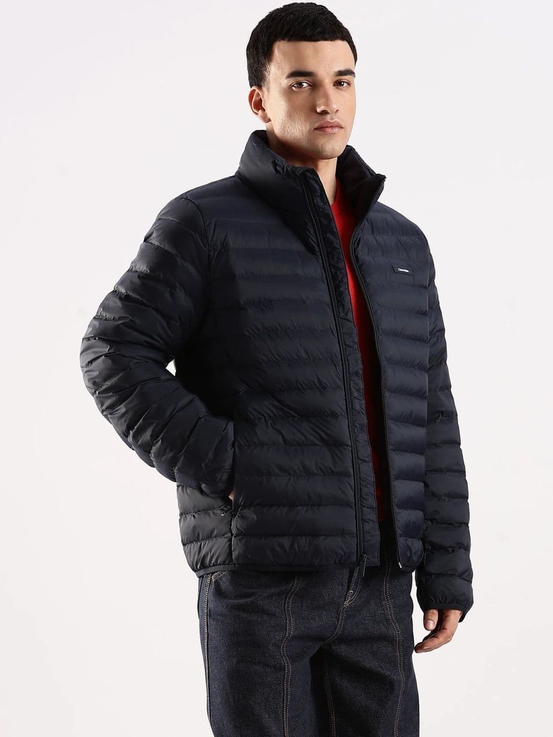 Calvin Klein Jeans Men Stand Collar Solid Padded Jacket - view 1