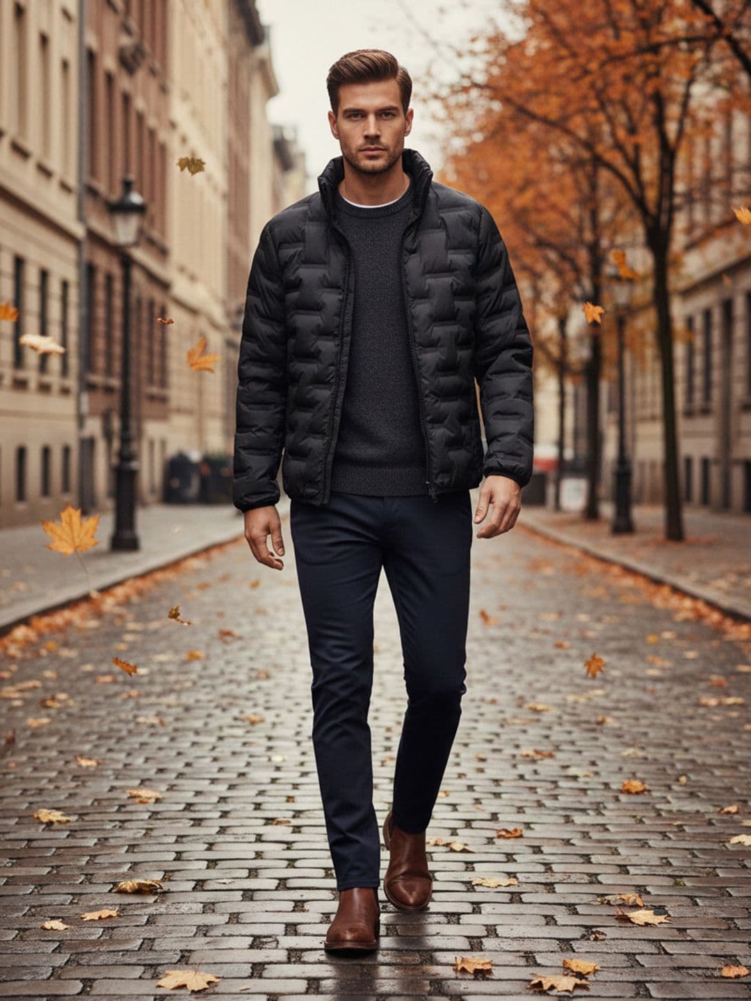 Mast & Harbour Men Mock Collar Solid Quilted Jacket - view 1