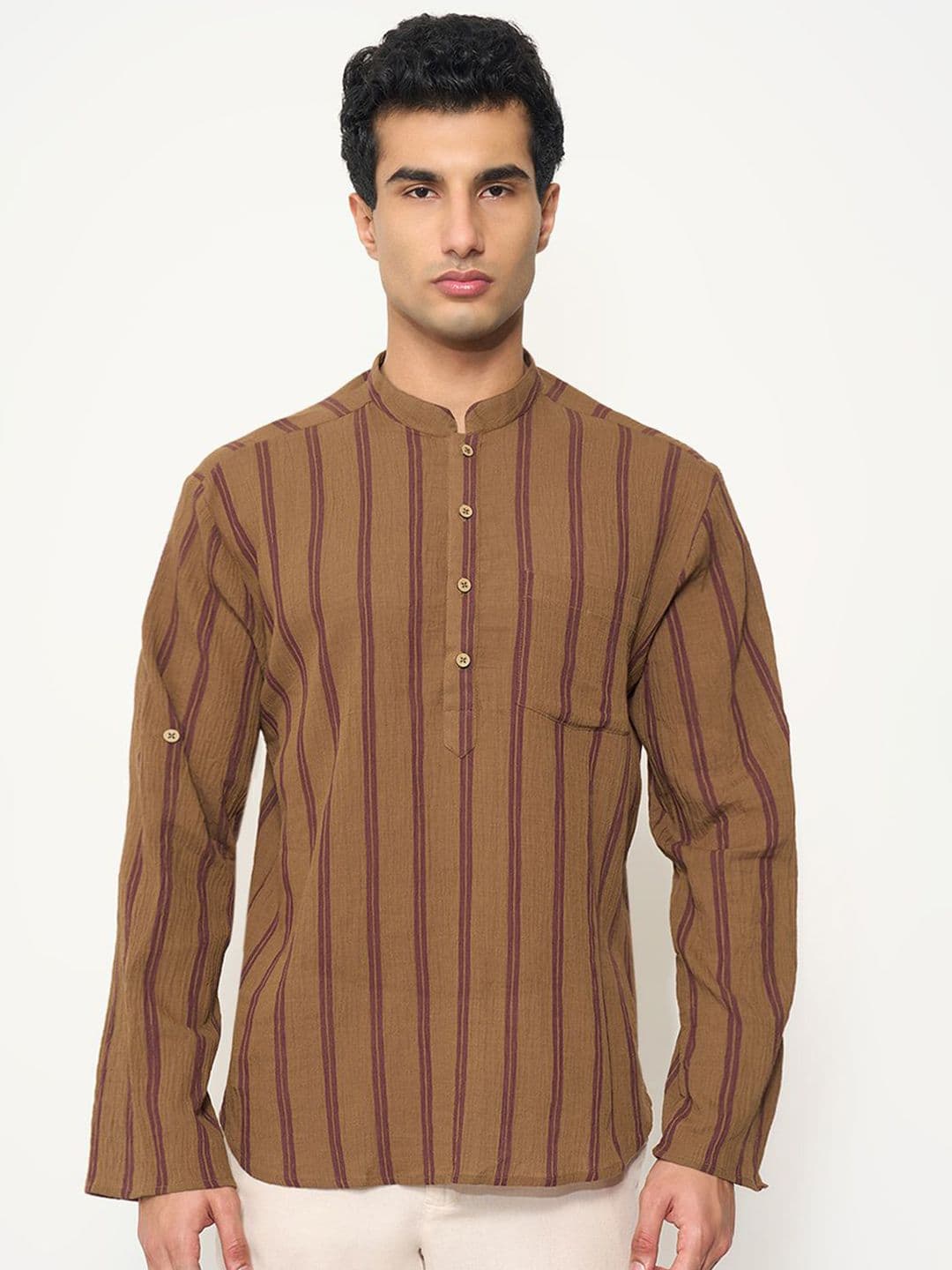 indus route by Pantaloons Men Printed Thread Work Dobby Kurta - view 1